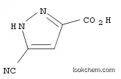 Molecular Structure of 1187361-13-2 (3-cyano-1H-pyrazole-5-carboxylic acid)